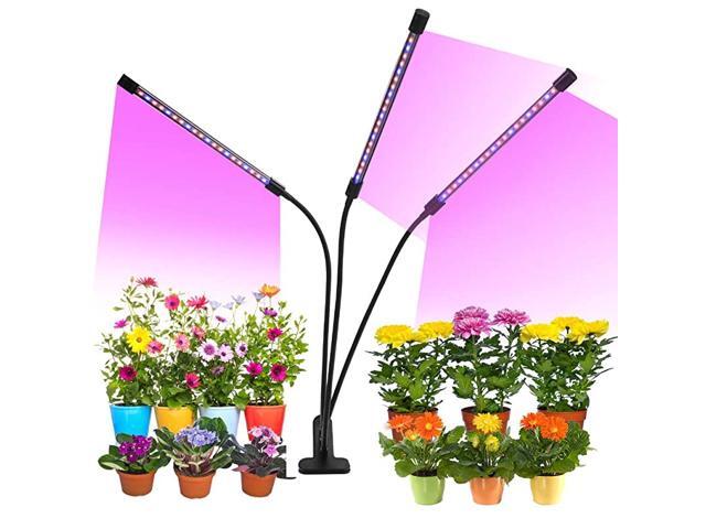 Light 30W Tri Head Timing LED Plant Lights for Indoor Plants with Red Blue Spectrum Adjustable Gooseneck Auto ON amp Off 5 Dimmable Levels ClipOn