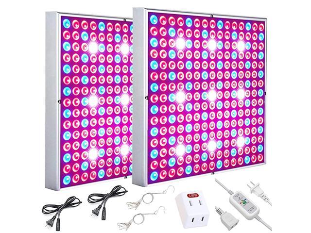 LED Grow Light Plant Grow Lights for Indoor Plants Full Spectrum 75W Panel Growing Lamp with Timer for Seedling Veg and Flower by 2 Pack