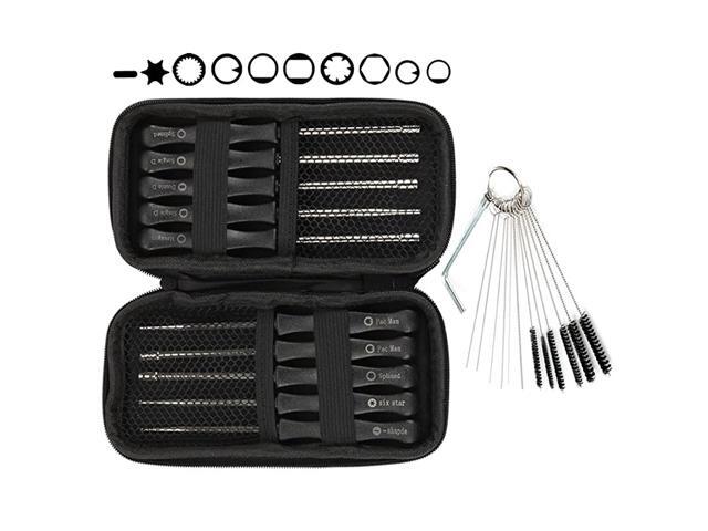 Pack of 10 Carburetor Adjustment Tool + Carrying Case + Cleaning Bursh for Common 2 Cycle Small Engine Echo STIHL Poulan Husqvarna MTD Ryobi