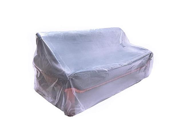 Plastic Sofa Couch Cover 55 Mil Extra Thick Furniture Cover Pet Dog Cat Protector Furniture Bag Waterproof DustProof for Moving Protection and Long