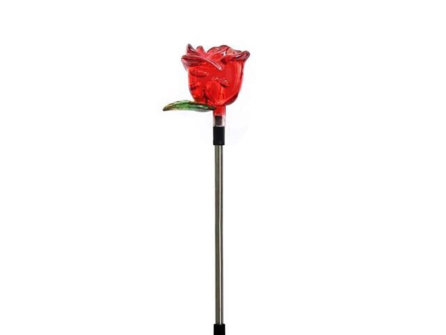 Solar Lights Outdoor Rose Lights Garden Solar Flower Yard Lights Lawn Lights Garden Lights Landscape Path Lights 041 red