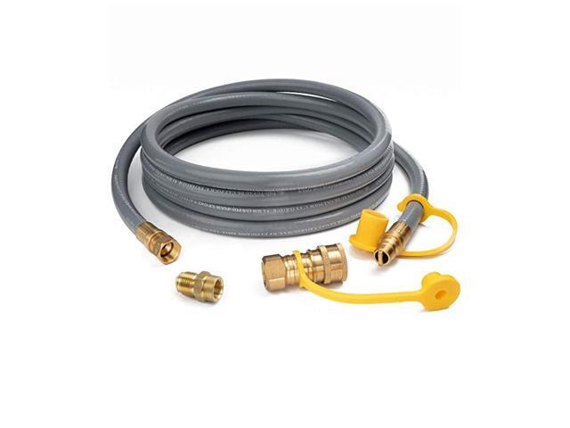 12 Feet 12 ID Natural Gas HoseQuick Connect Disconnect with 38quot Female by 12quot Male for Outdoor NG Appliance
