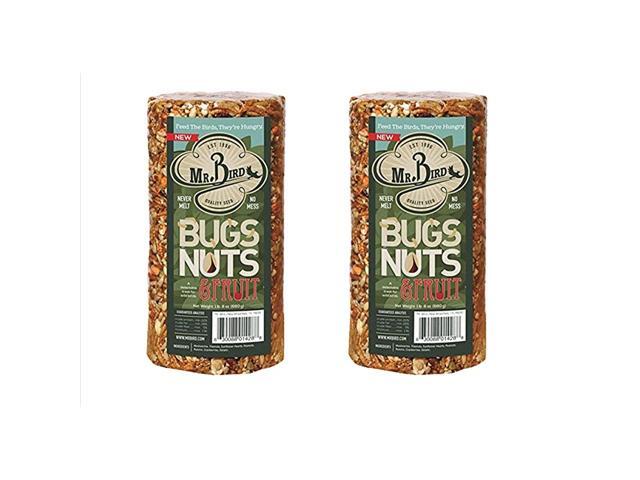 2Pack of Mr Birds Bugs Nuts Fruit Small Wild Bird Seed Cylinder 24 oz