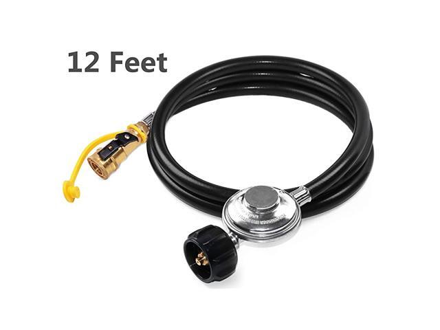 12 Feet Quick Connect Propane Hose with Regulator Replacement for Olympian 5100 5500 RV Grill Parts and Other Low Pressure LP Gas Grill Heater