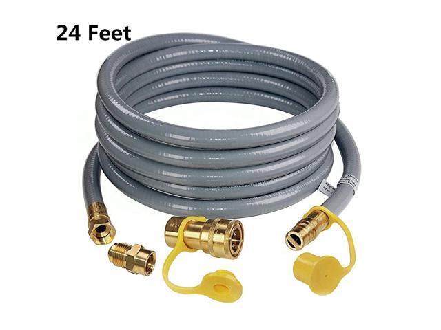 24 Feet 12 ID Natural Gas Hose Propane Gas Grill Quick ConnectDisconnect Hose Assembly with 38quot Female Flare by 12quot Male Flare Adapter for