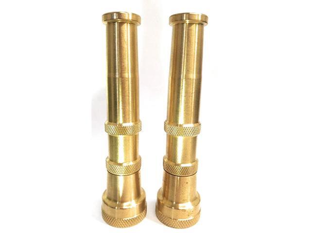 Garden Hose Brass Nozzle Set 2 Pack High Pressure Heavy Duty LeadFree LeakFree Extra 10 Washers for Watering Plants Cleaning Car Washing and