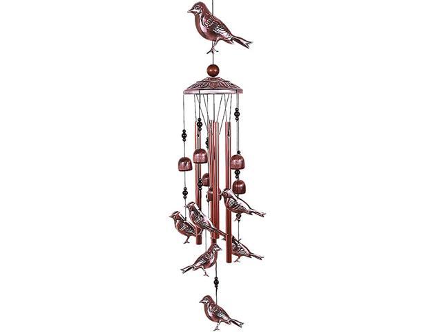 Wind Chimes 37 Inch Pure HandMade Waterproof Metal Musical Wind Bells With 4 Aluminum Tubes 6 Bells Mobile Wind Catcher Romantic Wind Chime for