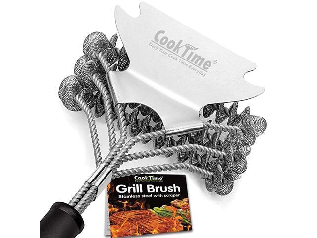 Safe Grill Brush Bristle Free BBQ Grill CleanerScraper 18 Stainless Steel Grill Cleaning ScrubberGreat BBQ Accessories for Clean All Grill Grates