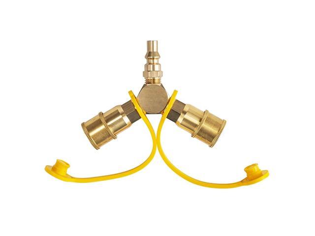 14quot RV Propane Quick Connect Y Splitter Adapter for RV Trailer Quick Connect Propane Hose Connector Brass to Motorhome Tabletop Grill BBQ