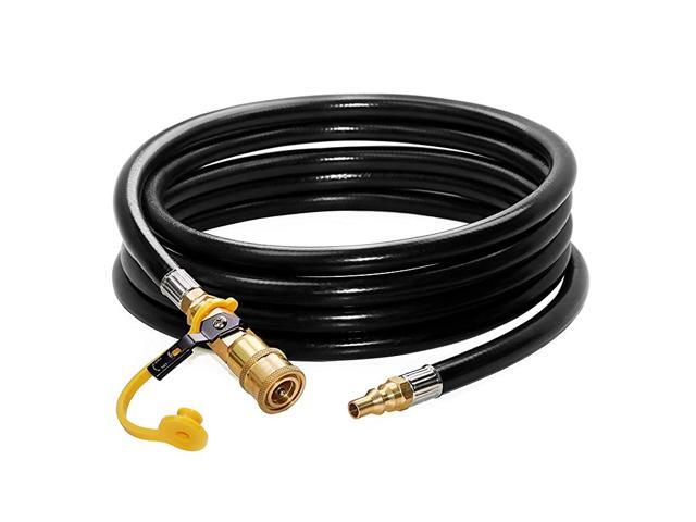 12 feet Low Pressure Propane QuickConnect Hose RV Quick Connect Propane Hose Quick Disconnect Propane Hose Extension 14 Safety Shutoff Valve amp
