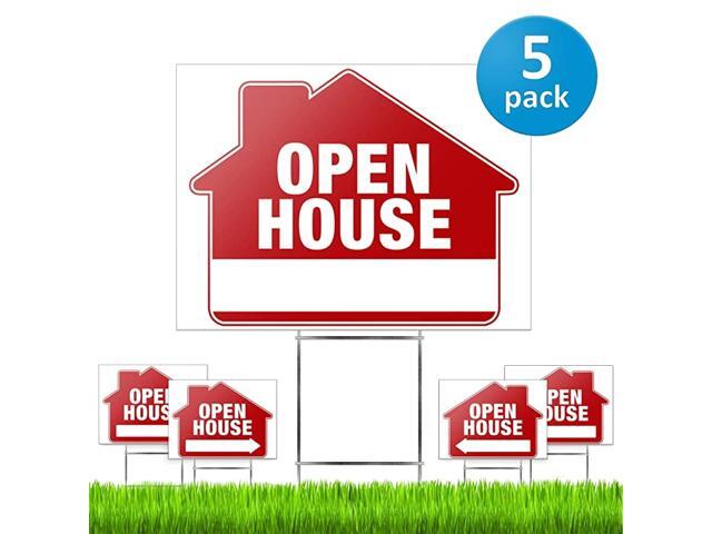 House Signs for Real Estate 5 Pack PRO DoubleSided Realtor Signs with Yard Stakes House Sign Kit for Private Sellers amp Real Estate Agents Large