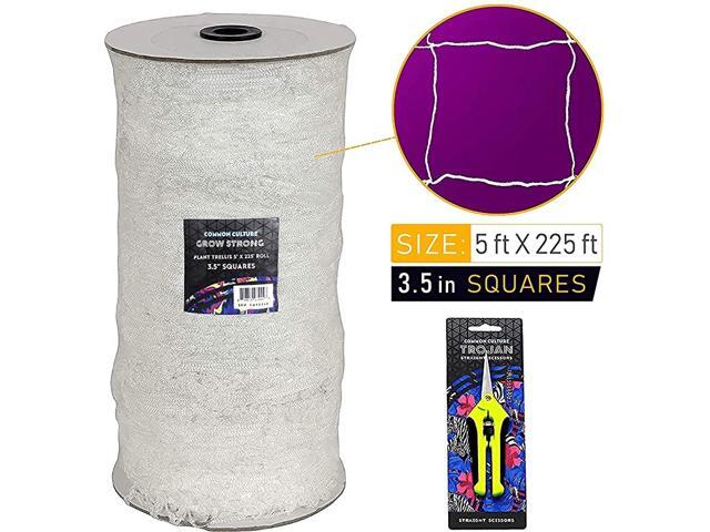 Grow Strong Soft Mesh Nylon Trellis Netting Bulk Roll 35 Inch Squares 9 cm 5 ft x 225 ft 152 cm x 68 m Long HeavyDuty Garden Netting for Plants