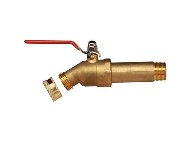 HMP011 Brass 34quot MIP Water Heater Replacement Drain valveFull Port Ball Valve 3 inch Shank WGarden Hose Cap