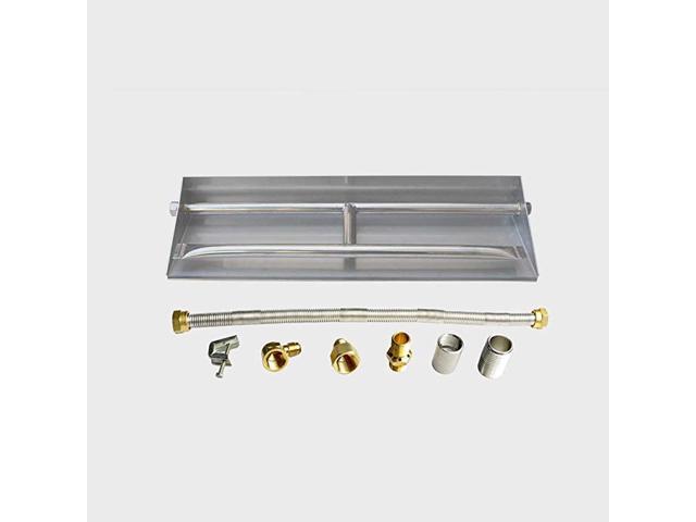 Stainless Steel Propane Gas Fireplace Dual Flame Pan Burner Kit 265inch