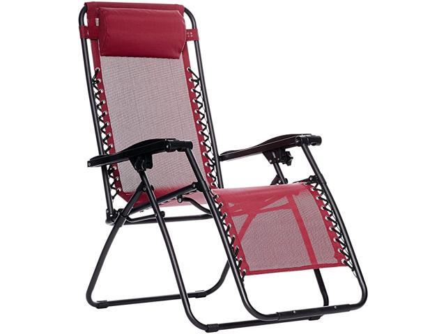 Outdoor Zero Gravity Lounge Folding Chair Burgundy