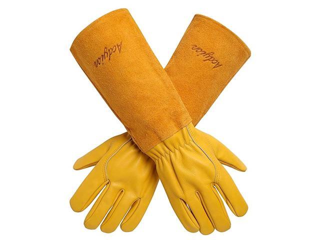 Gardening Gloves for WomenMen Rose Pruning Thorn amp Cut Proof Long Forearm Protection Gauntlet Durable Thick Cowhide Leather Work Garden Gloves