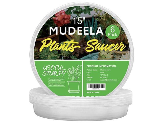 6 Pack of 15 inch Plant Saucer Durable Plastic Plant Trays for Indoors Clear Plastic Flower Plant Pot Saucer Made of Thicker Stronger Plastic with