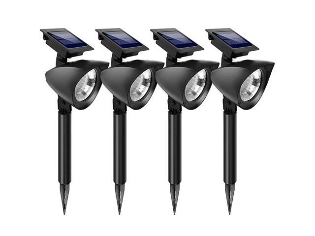 LED Solar Spotlights Outdoor Bright Adjustable InGround Light Landscape Lights Security Lighting Dark Sensing Auto OnOff for Patio Deck Yard Garden
