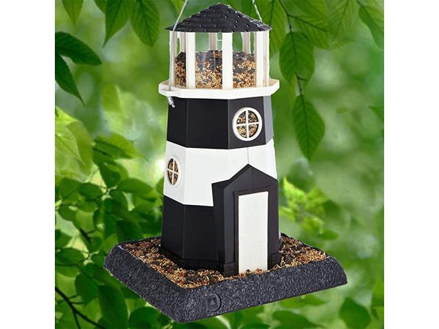 States Village Collection Large Log Cabin Birdfeeder Easy Fill and Clean Squirrel Proof Hanging Cable included or Pole Mount pole sold separately