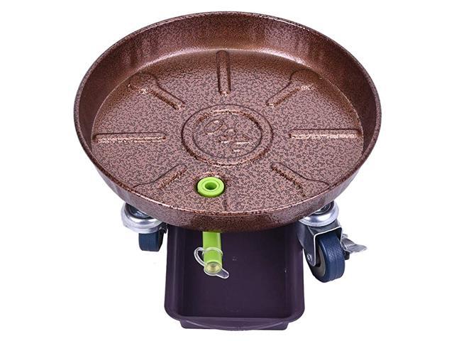 10quot Inch Rolling Steel Planter Caddy Heavy Duty Potted Plant Stand with Wheels Round Flower Pot Rack Planter Trolley with 360° Rotating Casters