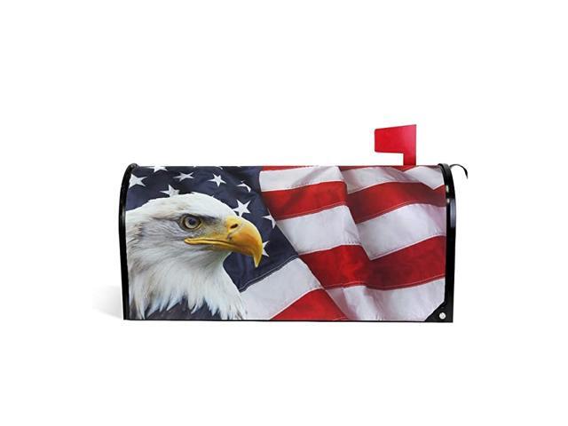 Welcome Mailbox Covers Magnetic Eagle and USA American Flag Patriotic Post Box Cover Wrapped Standard Size 207 x 1803 Inch for Garden Yard Decor