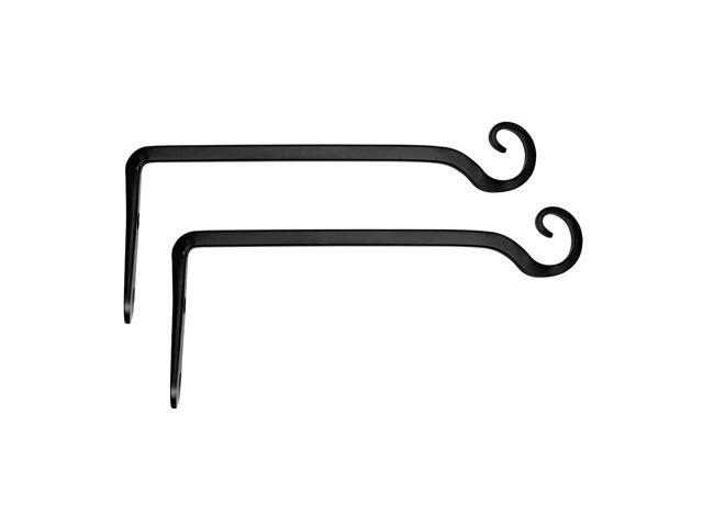 Wall Hook Hanging Plant Bracket Decorative Straight Plant Hanger for Bird Feeders Planters Lanterns Wind Chimes Indoor Outdoor 10 inch 2 Pack Black