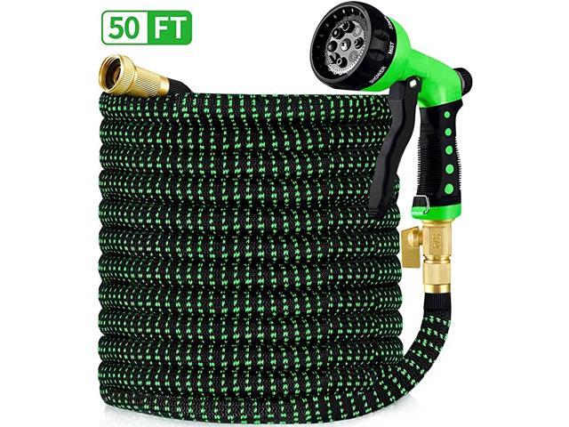 50ft Garden Hose All New 2020 Expandable Water Hose with 34quot Solid Brass Fittings Extra Strength Fabric Flexible Expanding Hose with Free Water