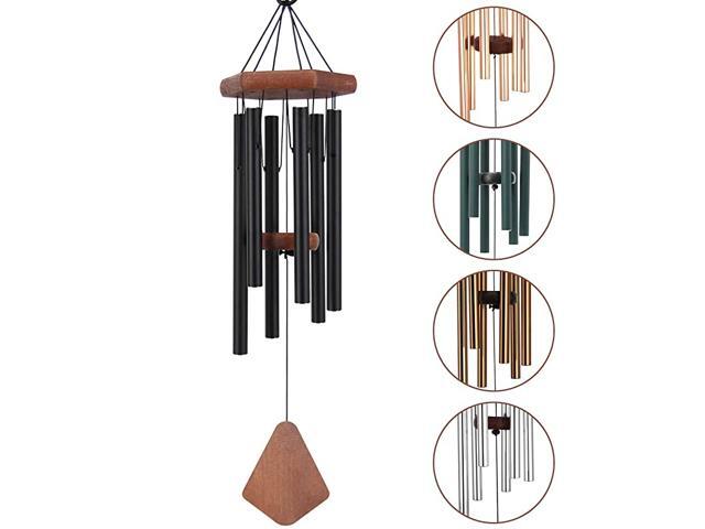 Wind Chime Outdoor 28 Inches Medium Wind Chime with 6 SilverColored Aluminum Metal Tubes Soothing Melodic Tone Musical Wind Chime for Home Party