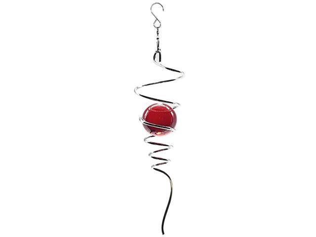 Ball Spiral Tail Wind Spinner StabilizerIndoor Outdoor Decoration Stainless Steel Glass Ball With Hanging Swivel Hook 11quot inch