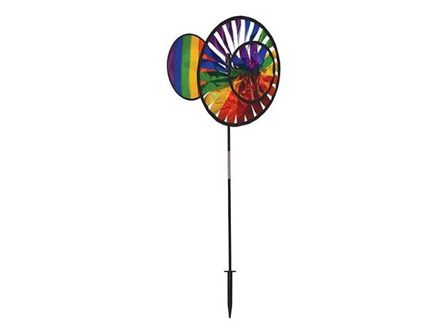 Double Wheel Rainbow Sparkle Spinner with Wind Sail