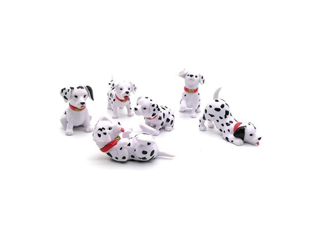 Mini Animals Miniature Figurines Fairy Garden Miniature Moss Landscape DIY Terrarium Crafts Ornament Accessories for Home Décor Dalmatian Set of 6