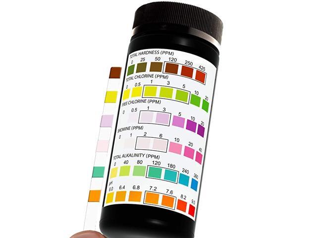 Pool and Spa Test Strips 100 Strip Pack Test pH Chlorine Bromine Hardness and More Accurate 6in1 Swimming Pool Water Testing Free App amp Ebook