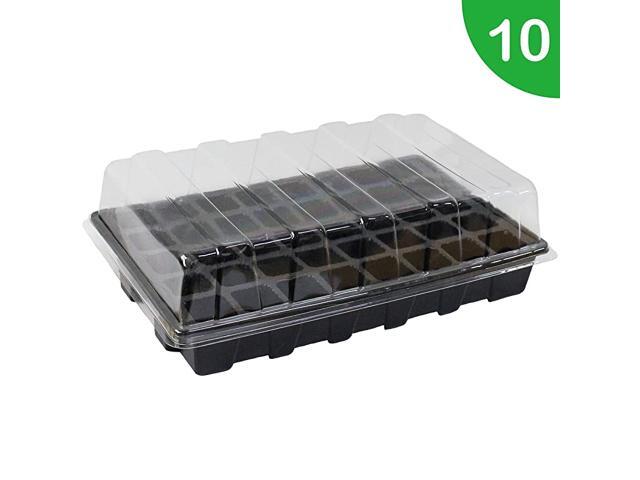 10Set Garden Propagator Set Seed Tray Kits with 400Cell Seed Starter Tray with Dome and Base 15quot x 9quot 40Cell Per Tray