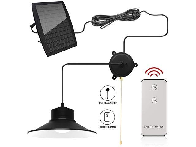 Solar Pendant Lights 28LED Solar Powered Shed Light IP44 Waterproof 60LM Solar Barn White Lights with Remote Control and Pull Cord for Indoor Outdoor