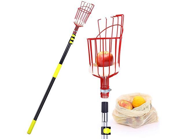 Fruit Picker Tool 13 FT Upgraded Fruit Picking Equipment with Shorter Contraction Pole amp Detachable Metal Basket Lightweight amp Heavy Duty