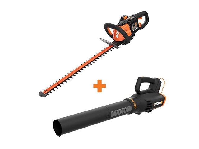 WG284 40V Power Share Cordless 24quot Hedge Trimmer wPower Share Cordless Turbine Blower