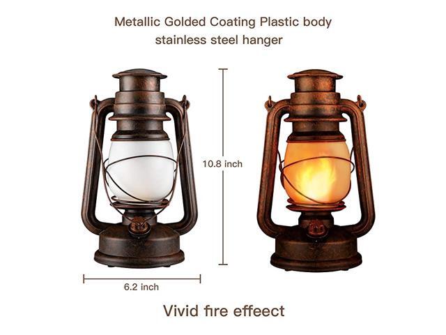 Vintage Lantern Realistic Flicker Flame Outdoor Hanging Lantern Battery Operated Camping Night Lights with Remote Landscape Decorative for Garden