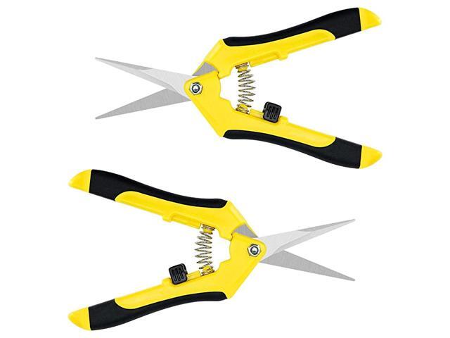 GLPRNR6X2 65 Inch Pruning Shears Hand Pruner for Gardening Potting with Straight Stainless Steel Blades2Pack Yellow