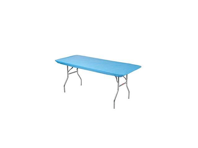 8 Rectangle Plastic Table Covers 30quot x 96quot Bundle of 5 Light Blue