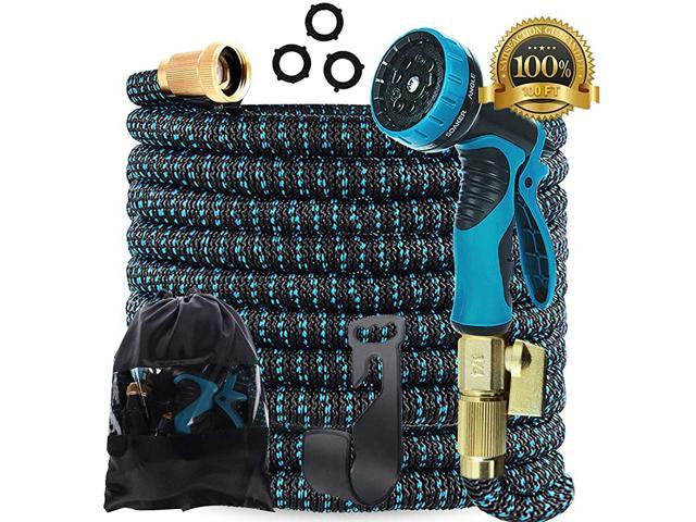 100ft Expandable Garden Hose Water Hose with 9 Function Nozzle and Durable 3Layers Latex Flexible Water Hose with Solid Brass Fittings Best Choice