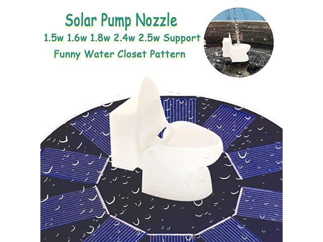 Universal Solar Fountain Pump Nozzle for Bird Bath Solar Powered Water Pump Accessories Funny Toilet Closestool Panel Connector Sprinkler for Pond