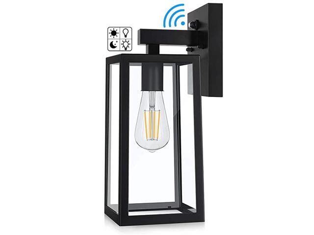 to Dawn Sensor Outdoor Wall Sconce Exterior Wall Lantern Fixture with E26 Base Socket Wall Mount Lights AntiRust Waterproof Matte Black Wall Lamp