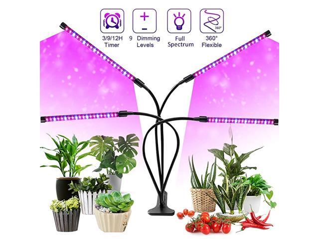 Grow Light Full Spectrum 80 LED 9 Dimmable Levels Plant Grow Lights for Indoor Plants Flexible Gooseneck AUTO Timer with Clip for Houseplants