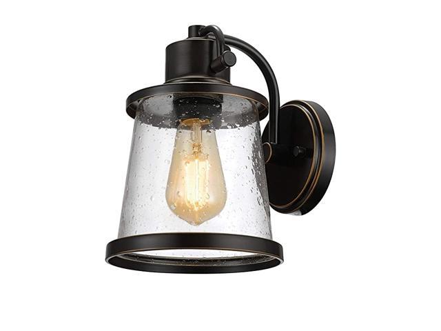 Outdoor Indoor Wall Sconce LED Bulb Included Oil Rubbed Bronze Clear Seeded Glass Shade44127