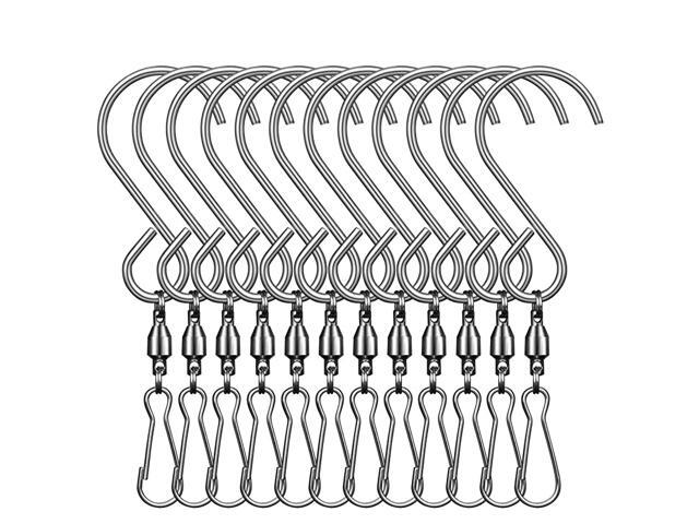 Swivel Clip Hanging Hooks Stainless Steel for Hanging Wind Spinners Wind Chimes Crystal Twisters Party Supply12 Pack Swivel Hooks
