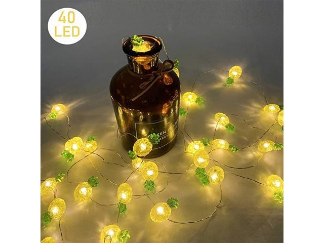 LED Pineapple Fairy String Lights Waterproof Battery Operated 8 Modes with Remote Control for Wedding Party Festival Indoor Outdoor Pineapple