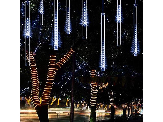 White Color Meteor Shower Rain Lights Waterproof String for Wedding Party Christmas Xmas Decoration Tree Party Garden Xmas String Light Outdoor