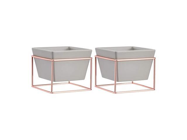 Tabletop Planter Square GreyCopper 2Pack