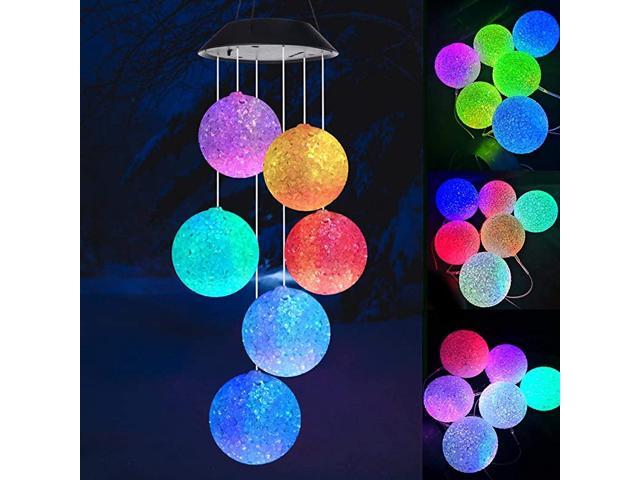 chimes Solar chimes Crystal ball chimesGarden decor Gifts for mom Color Changing ChimeWaterproof Outdoor Decorative Romantic Bell Light for Patio