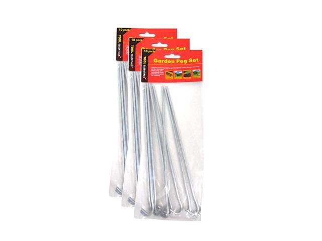 71021 9 inch 30Piece Galvanized Steel Tent PegsGarden Stakes Silver Limited Edition
